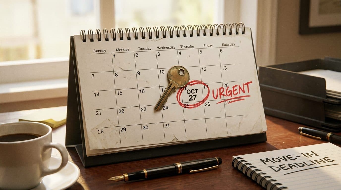 Countdown calendar with a house key on top